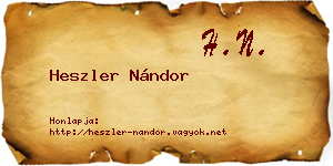 Heszler Nándor névjegykártya